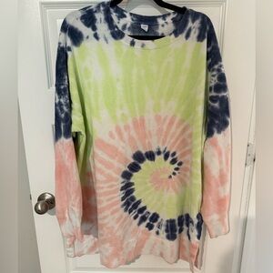 Oversized lightweight tie dye sweatshirt